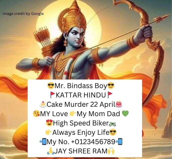 Jai Shree Ram Bio For Instagram