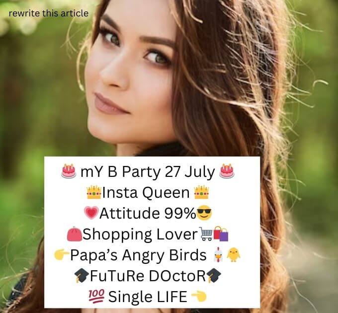 Best Instagram Bio With Emoji For Girl